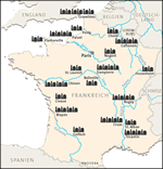 Infografik/ Landkarte: Atomkraftwerke in Frankreich
