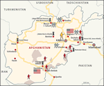 Infografik/ Landkarte: Afghanistan: Ein Land , viele Herrscher / Großansicht [DIE ZEIT 34/03]