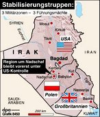 Infografik: Militrzonen im Irak; Großansicht [FR]