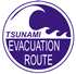 Hinweisschild: Tsunami-Evacuation Route