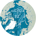 Infografik: Eisgrenze in der Arktis: Stand 2004, Prognose für 2090/ DIE ZEIT 42/ 7.10.04