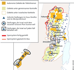 Infografik: Israelische Siedlungen im Gazastreifen und Westjordanland / DIE ZEIT Nr.18/ 22.4.04, S.4