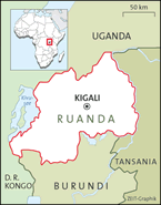 Landkarte Ruanda / DIE ZEIT Nr.1/ 2004