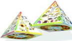 Ernährungspyramide: 3-D-Modell: Großansicht, Infos bei: DGE