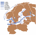 Infografik: Containerfrachtverkehr in der Ostsee: Großansicht in der BUND-Studie zur Ostsee