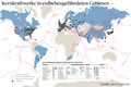 Weltkarte von Kernkraftwerken in erdbebengefährdeten Gebieten
