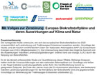 IEEP-Studie: Europas Biokraftstoffpläne und deren Auswirkungen auf Klima und Natur