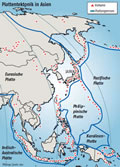 Plattentektonik in Ostasien:  Grafik Groansicht