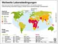 Weltweite Lebensbedingungen (HDI) / Infografik Globus 4619 vom 17.11.2011 